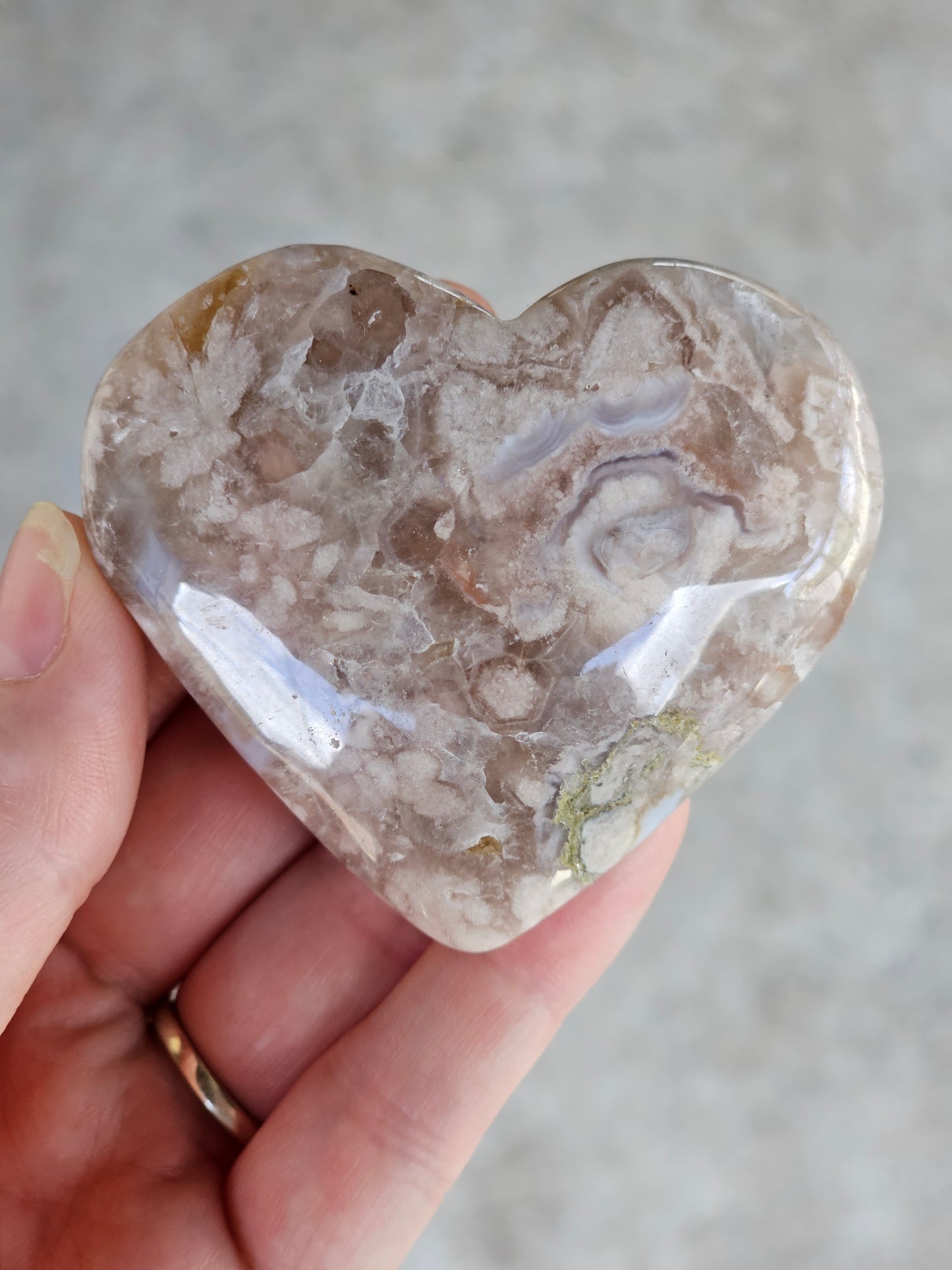 Flower Agate Heart
