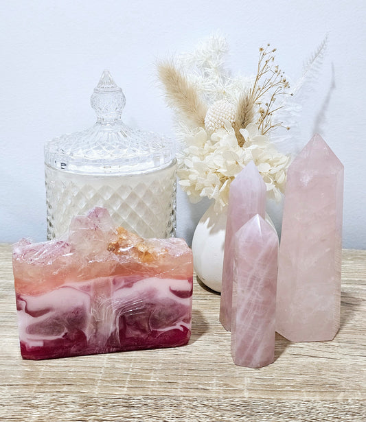 Quartz Heart Crystal Soap