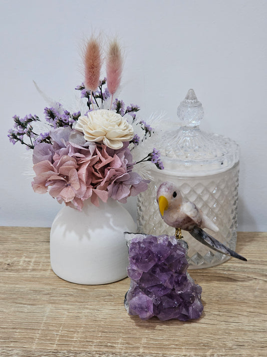 Jasper Bird On Amethyst Base