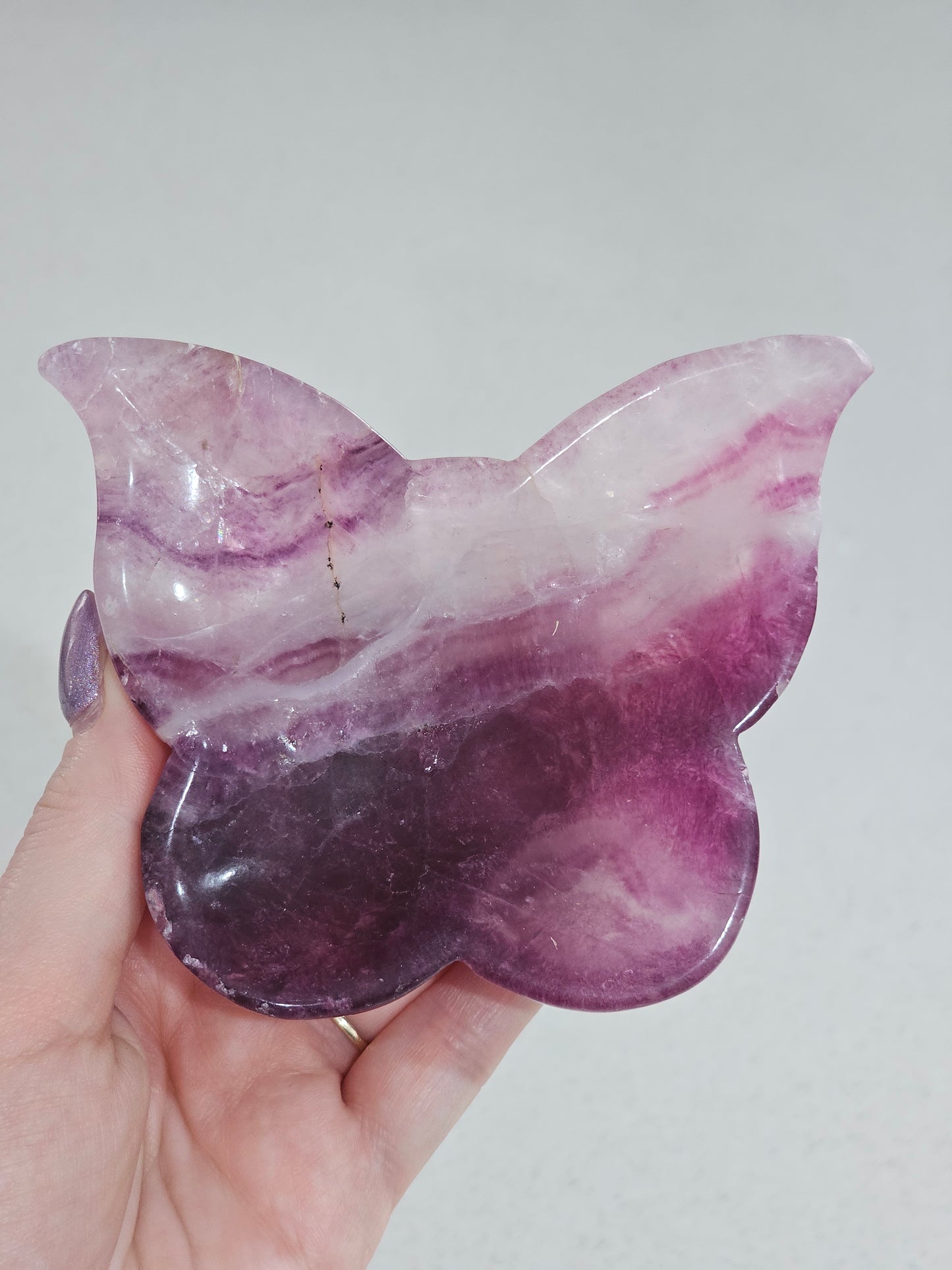 Rainbow Fluorite Butterfly Trinket Bowl