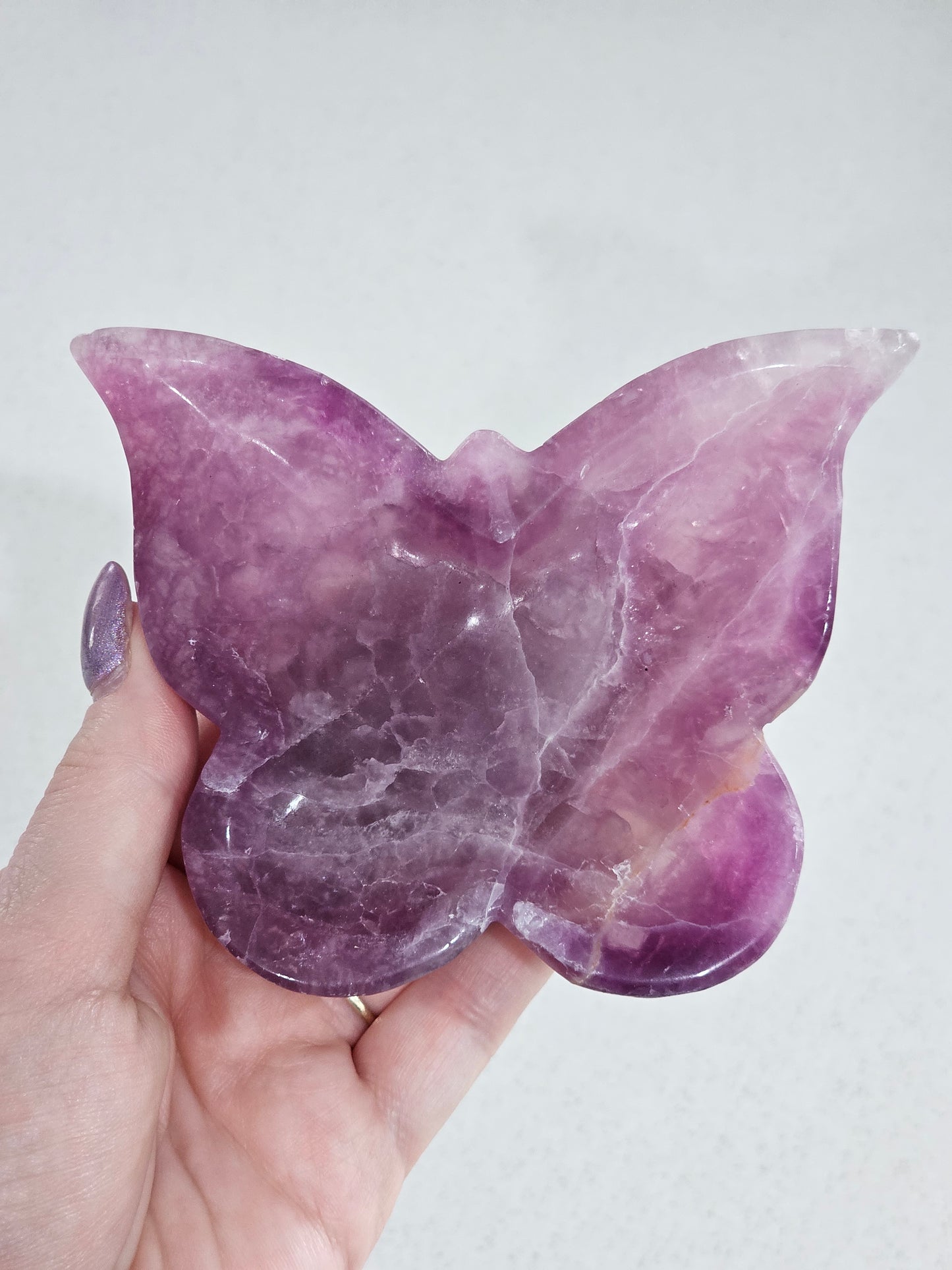 Rainbow Fluorite Butterfly Trinket Bowl