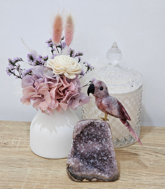 Jasper Bird On Amethyst Base