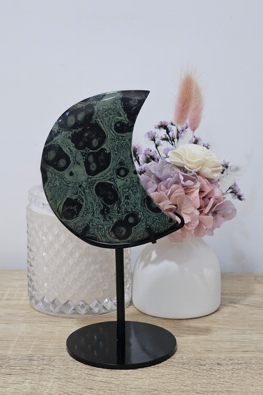 Kambaba Jasper Moon on Stand