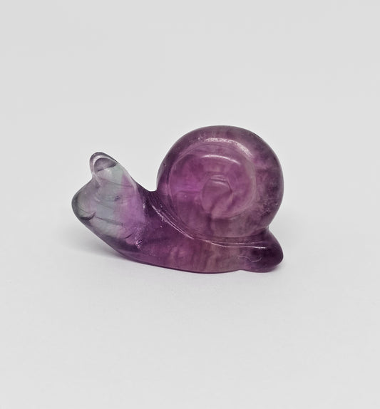 Mini Fluorite Snail Carving