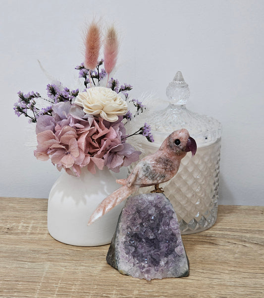 Jasper Bird On Amethyst Base