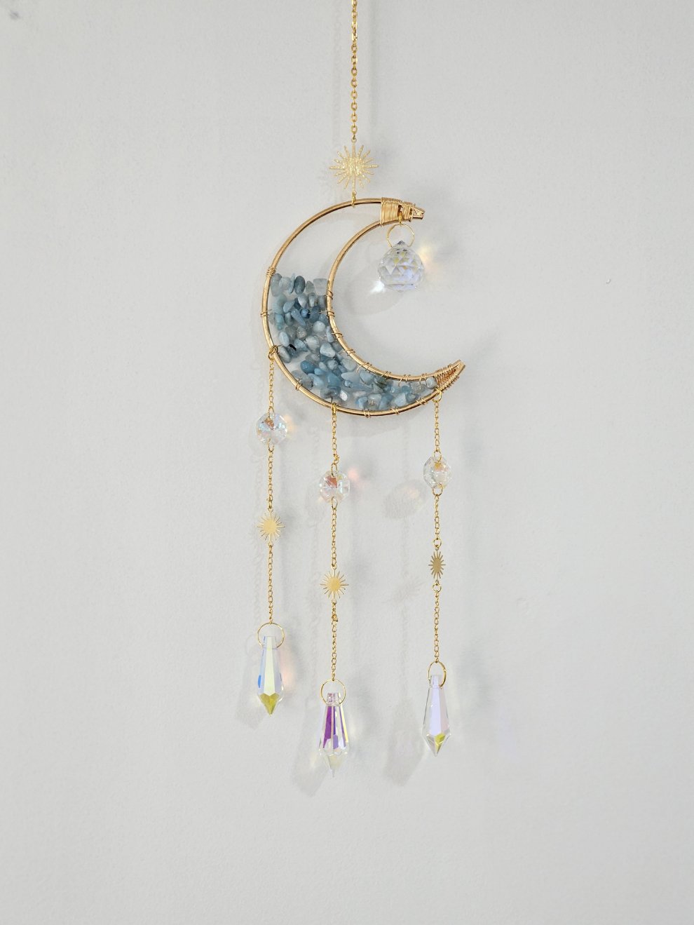 Aquamarine Moon Suncatcher