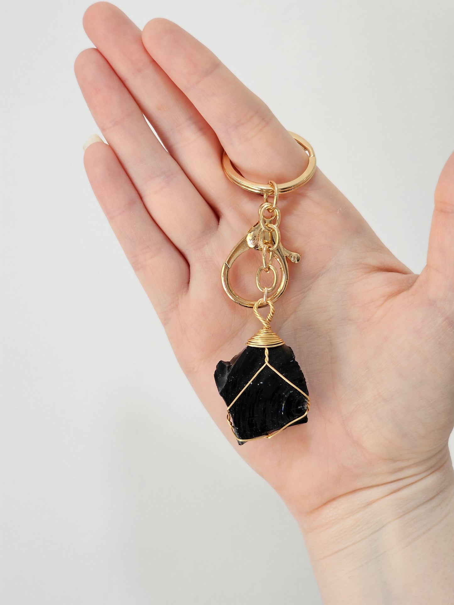 Black Obsidian Keyring