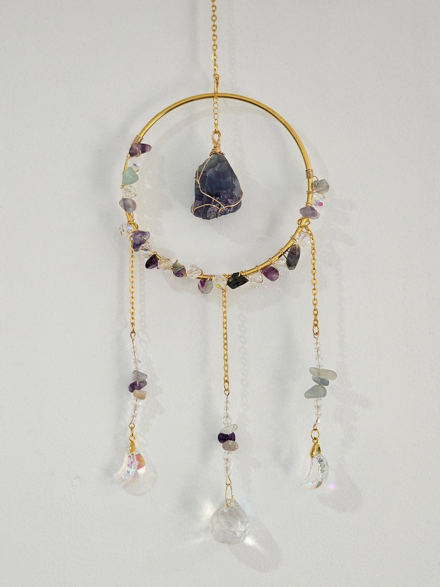 Rainbow Fluorite Circle Suncatcher