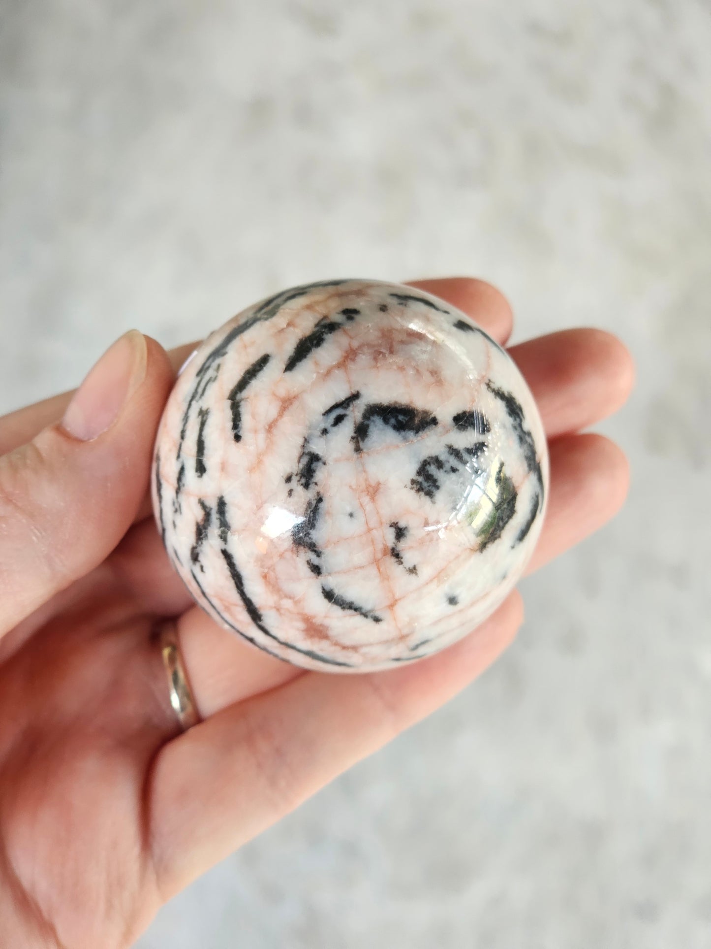 Pink Zebra Jasper Sphere