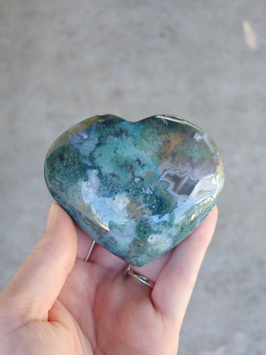 Moss Agate Heart