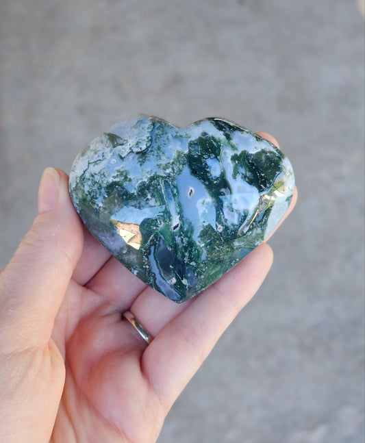 Moss Agate Heart