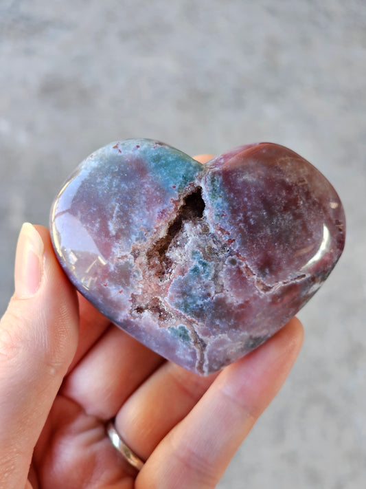 Druzy Ocean Jasper Heart