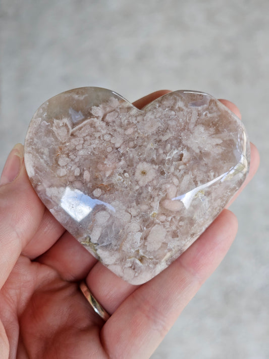 Flower Agate Heart