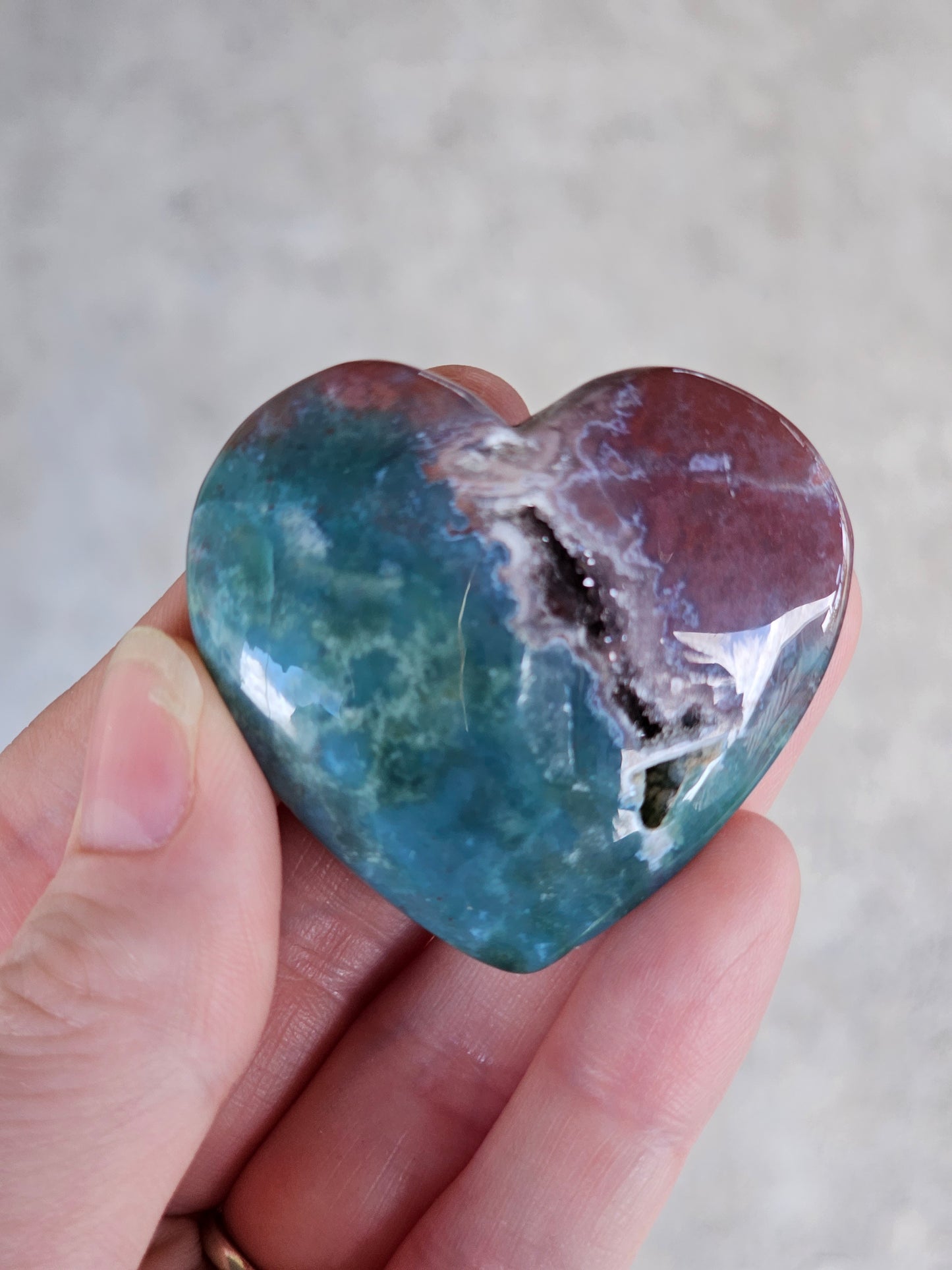 Druzy Ocean Jasper Heart