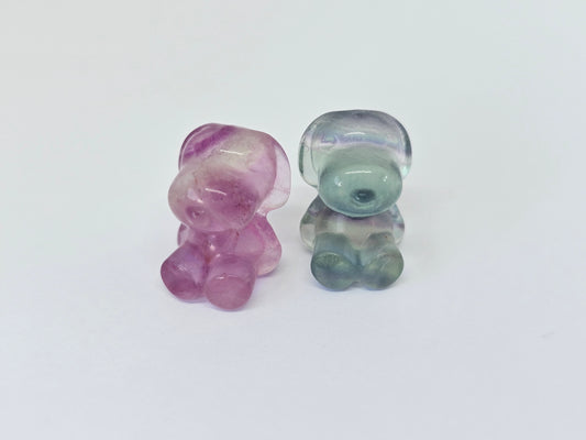 Mini Fluorite Snoppy Carving