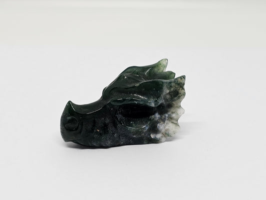 Moss Agate Dragon Head