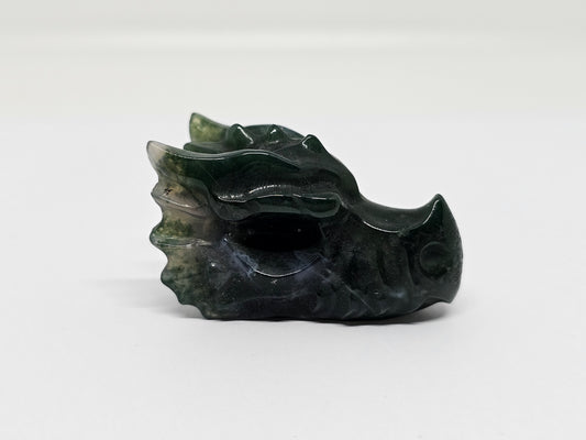 Moss Agate Dragon Head