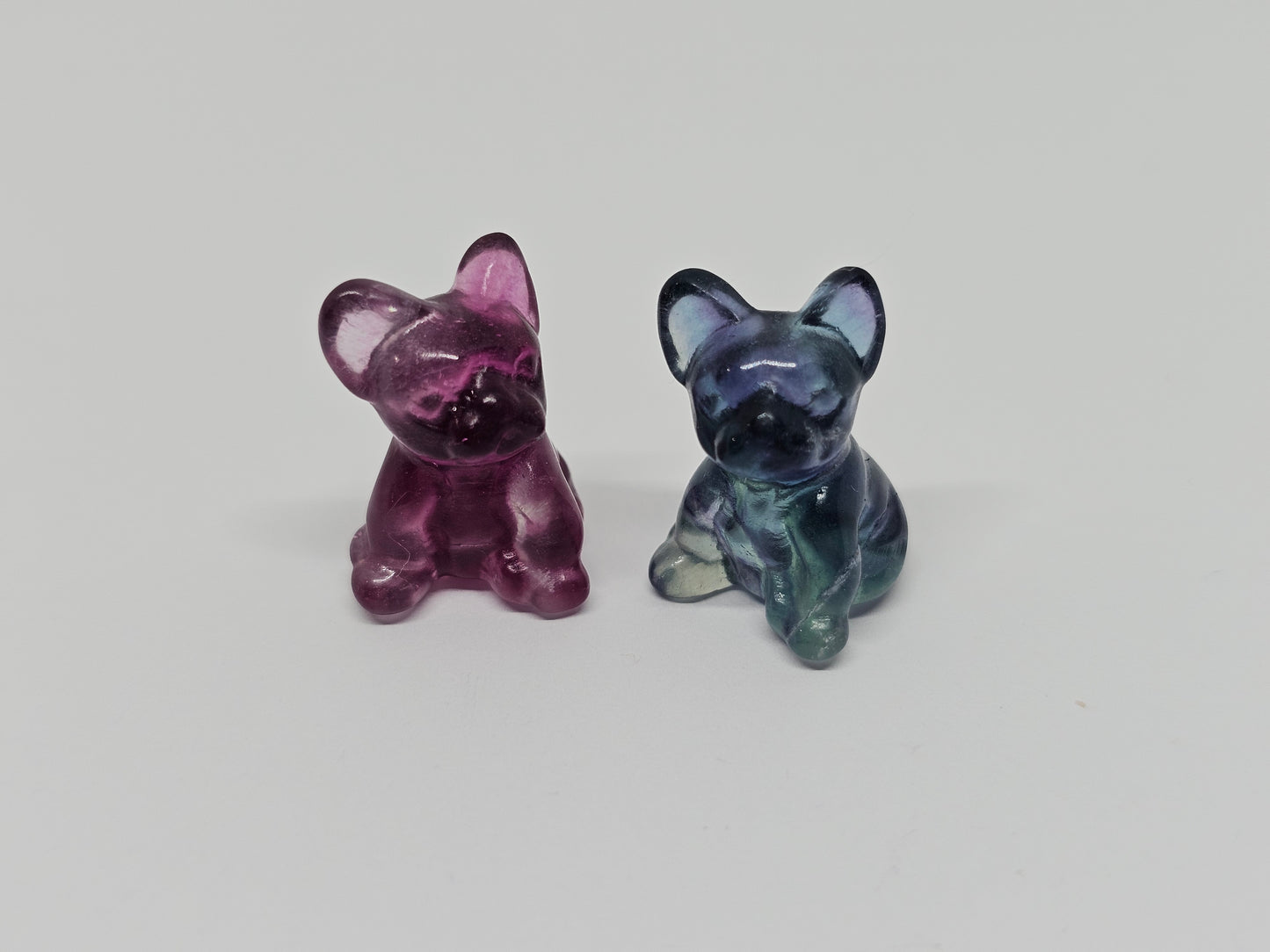 Mini Fluorite French Bulldog Carving