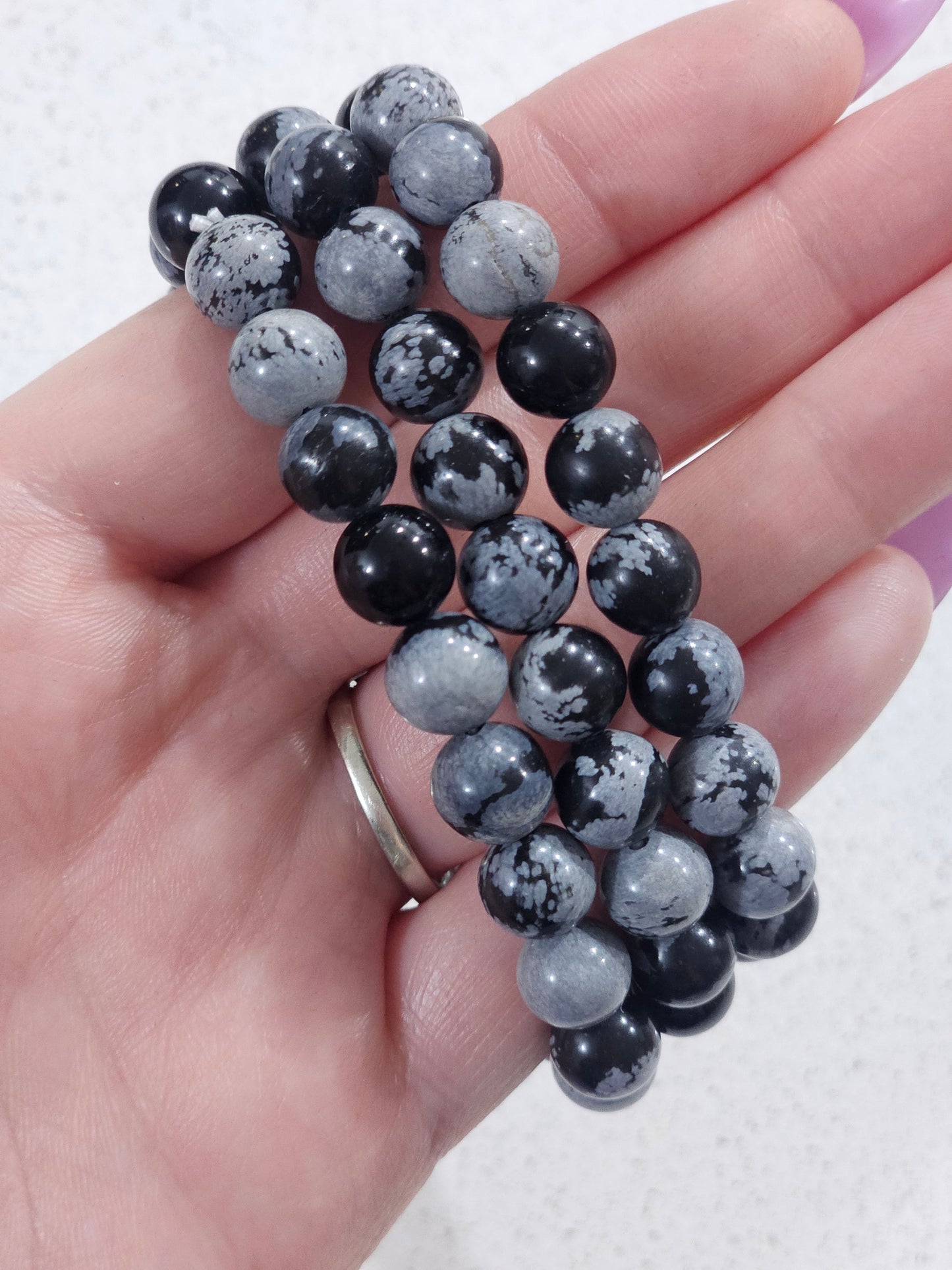 Snowflake Obsidian Bracelet