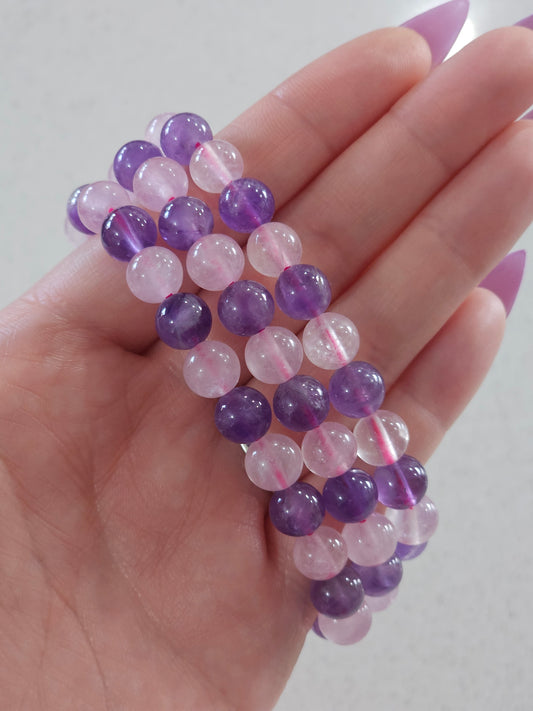 Amethyst and Rose Quartz Bracelet