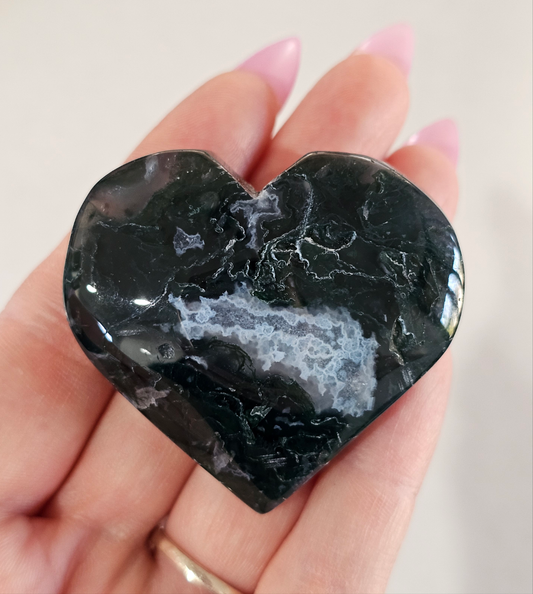 Moss Agate Heart