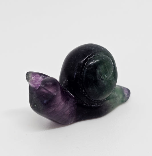 Mini Fluorite Snail Carving