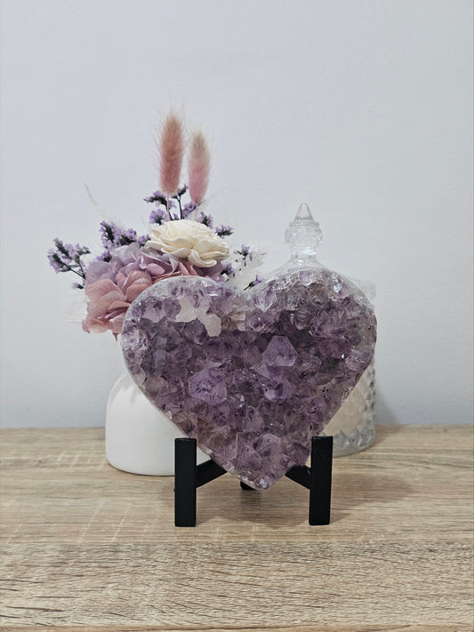 Amethyst Heart On Stand