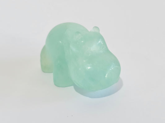 Fluorite Hippopotamus Carving