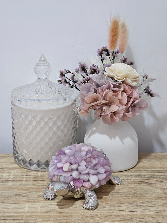 Kunzite Turtle Crystal Light