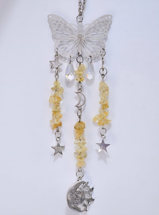 Citrine Butterfly Crystal Hanger
