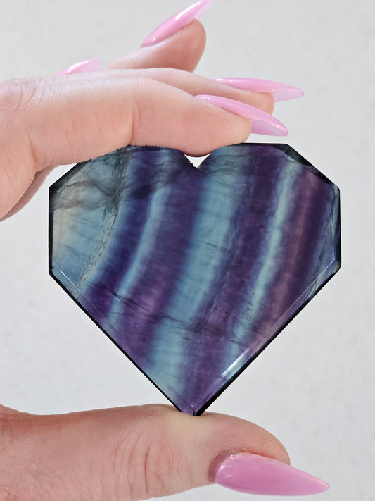 Rainbow Fluorite Heart