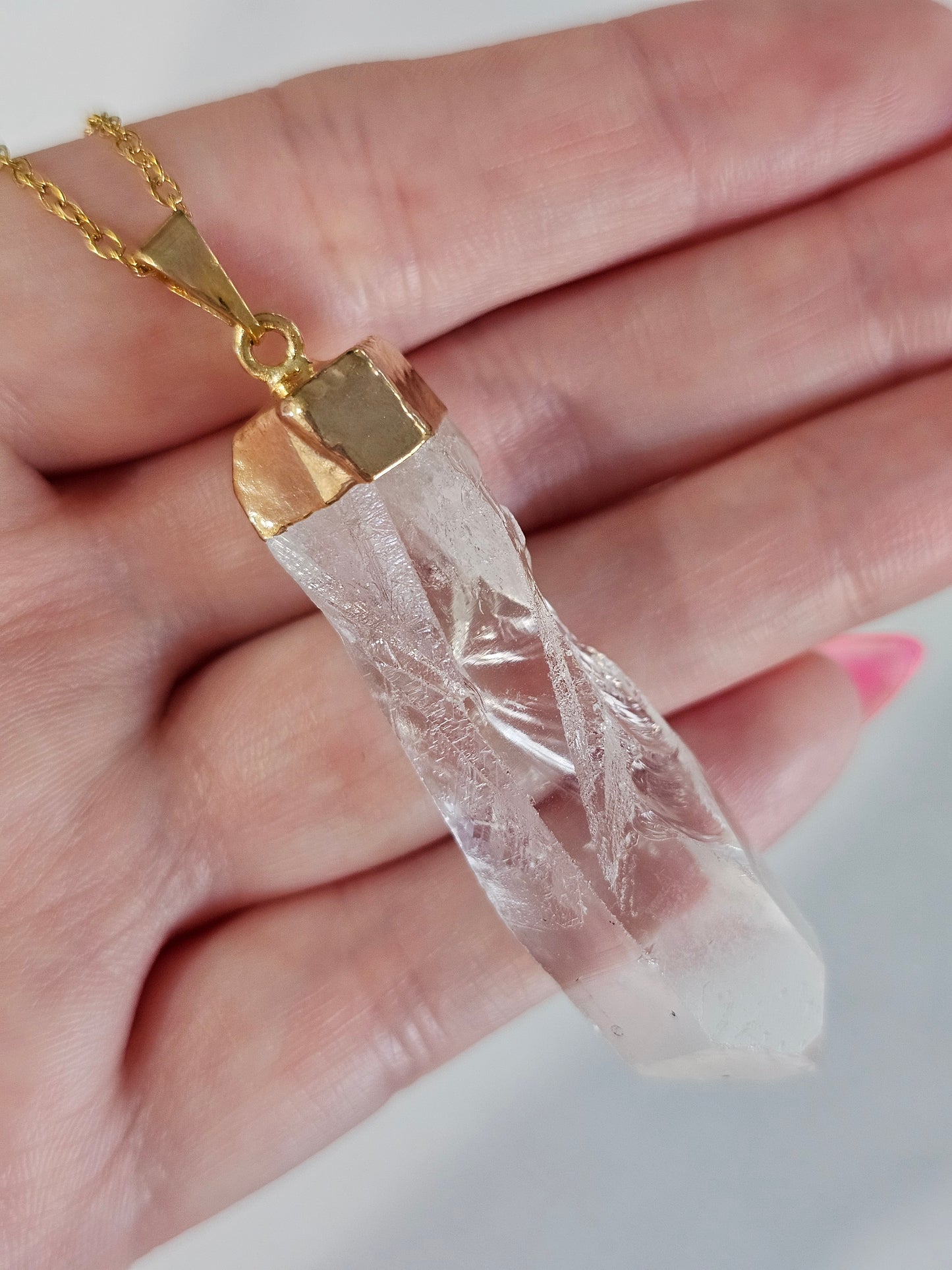 Golden Harmony Clear Quartz Necklace