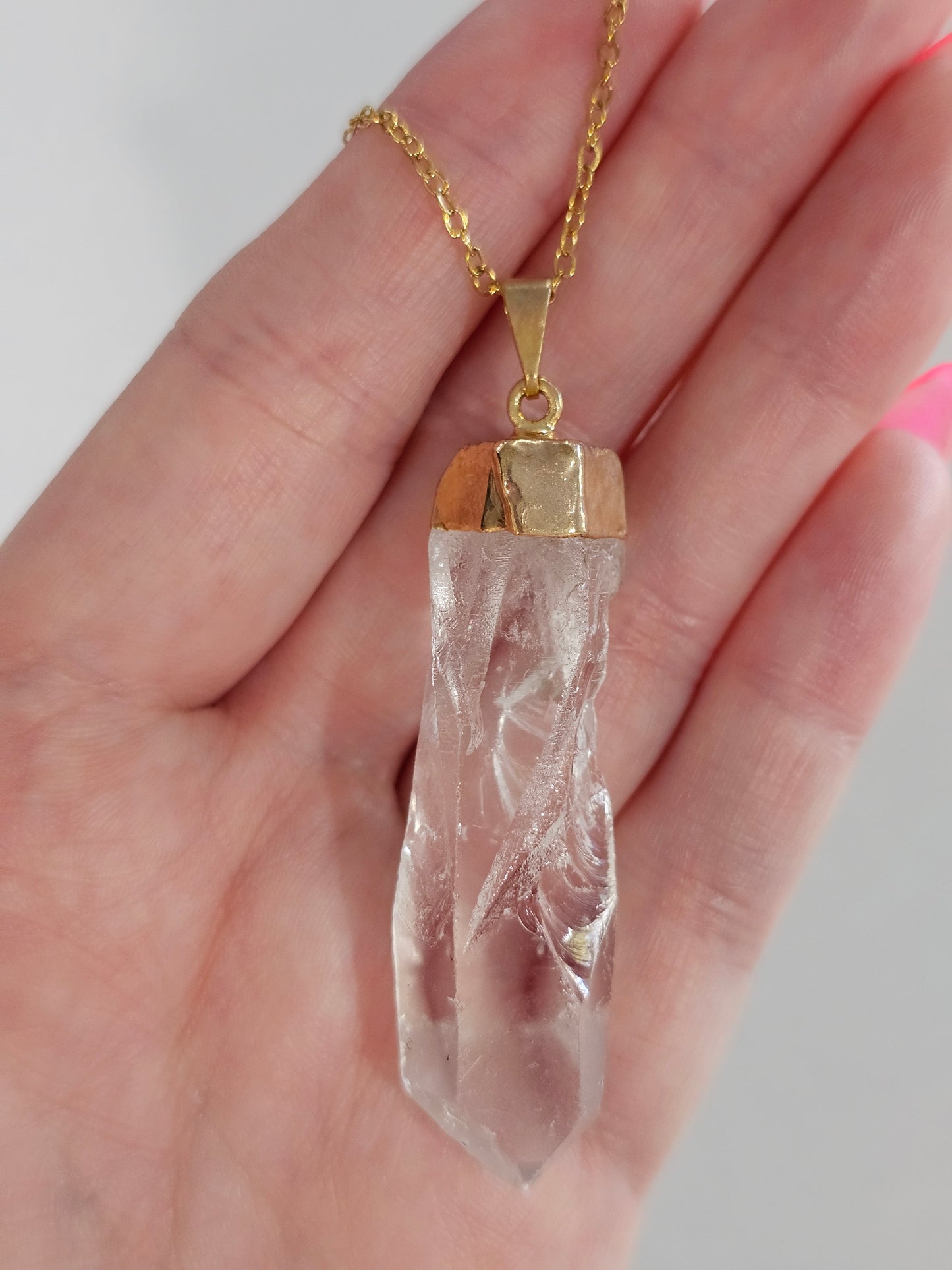 Golden Harmony Clear Quartz Necklace