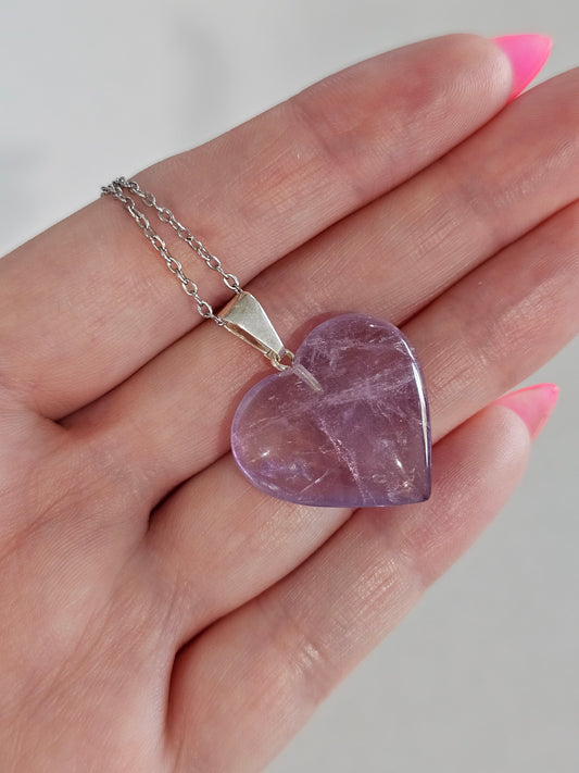 Amethyst Heart Necklace