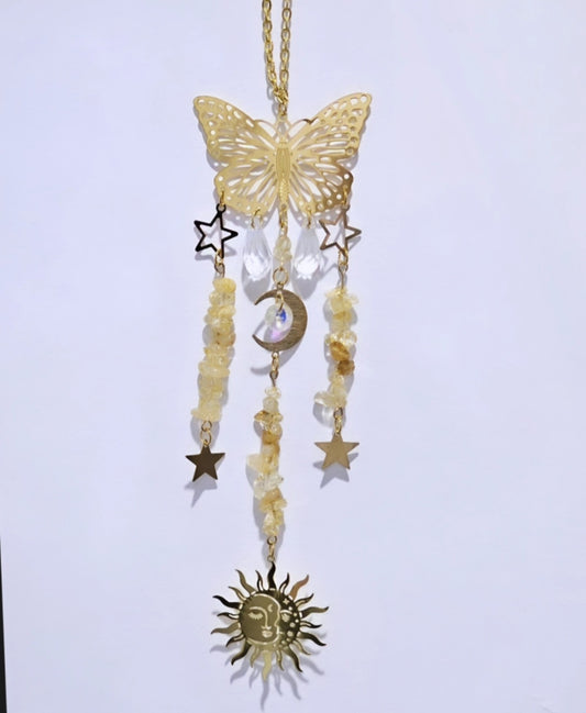 Citrine Butterfly Crystal Hanger