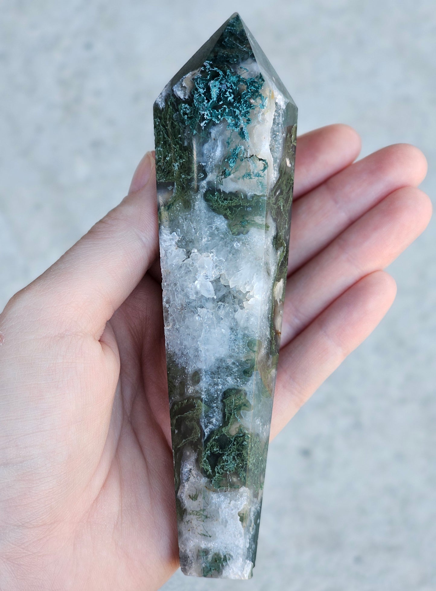 Moss Agate Wand