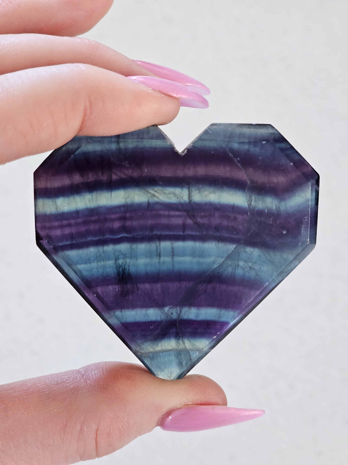 Rainbow Fluorite Heart