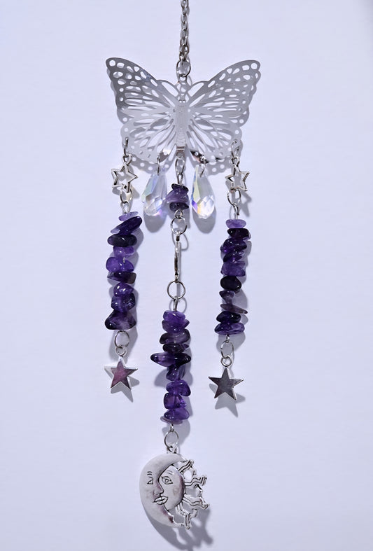 Amethyst Butterfly Crystal Hanger