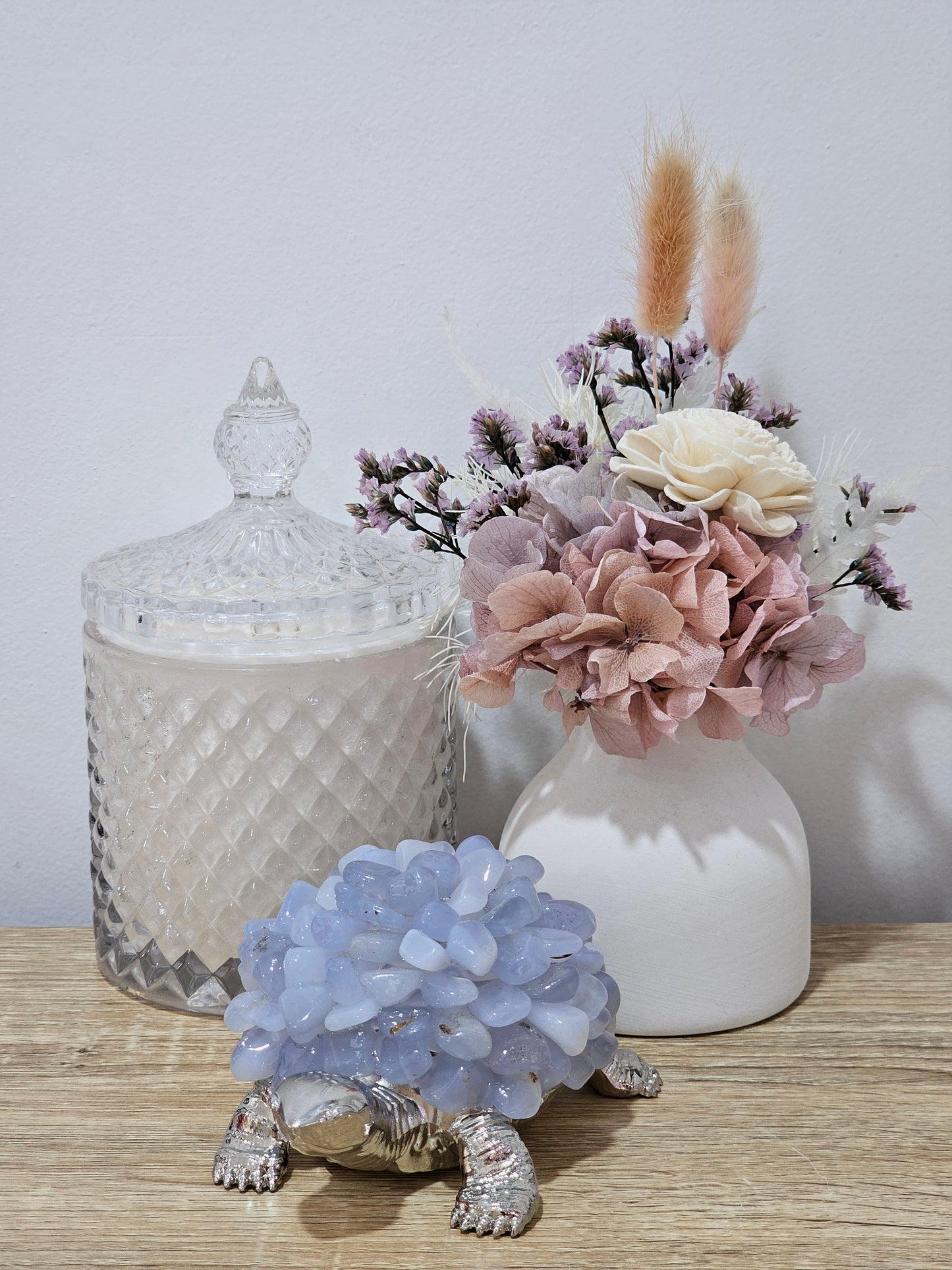 Blue Lace Agate Turtle Crystal Light