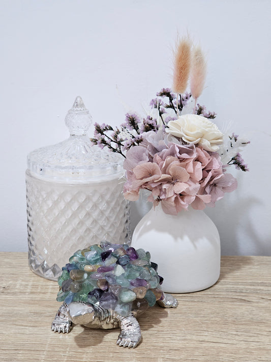 Rainbow Fluorite Turtle Crystal Light