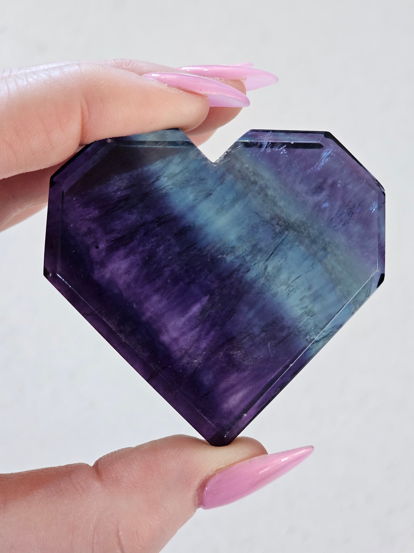 Rainbow Fluorite Heart