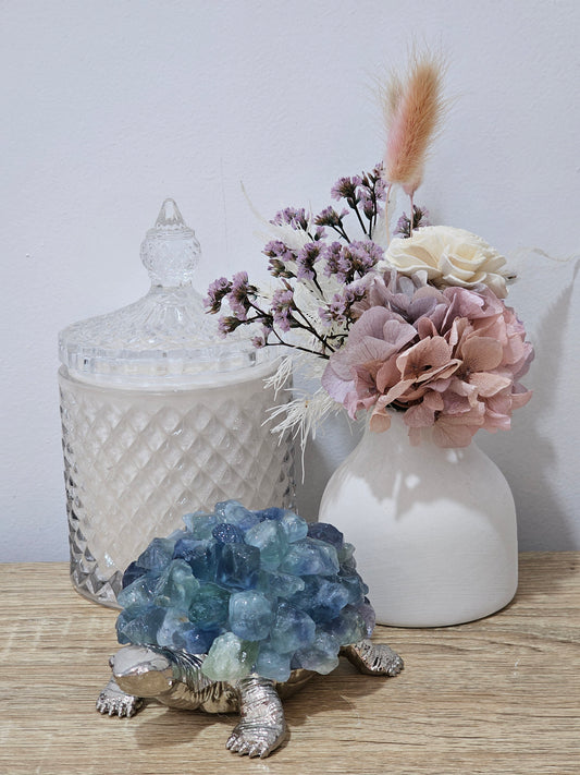Blue Fluorite Turtle Crystal Light