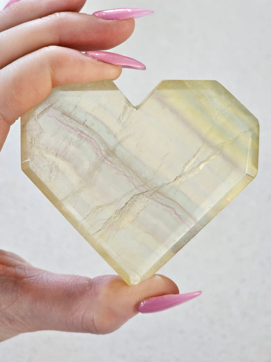 Rainbow Fluorite Heart