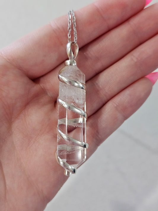 Spiral Clear Quartz Necklace