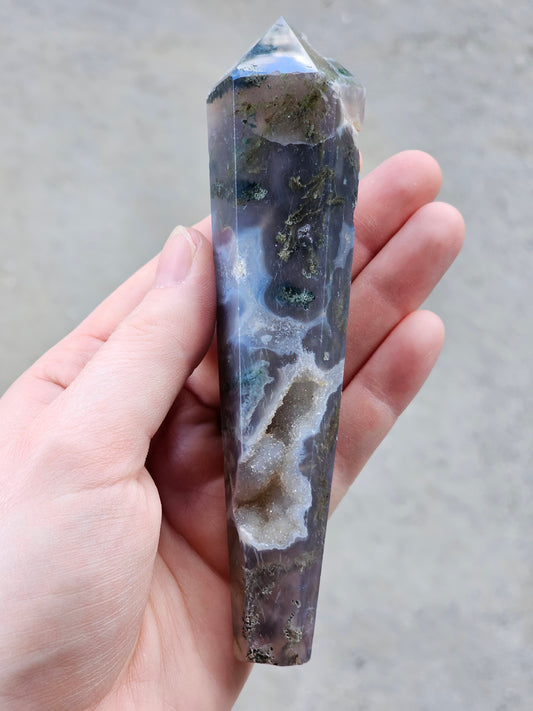 Moss Agate Wand