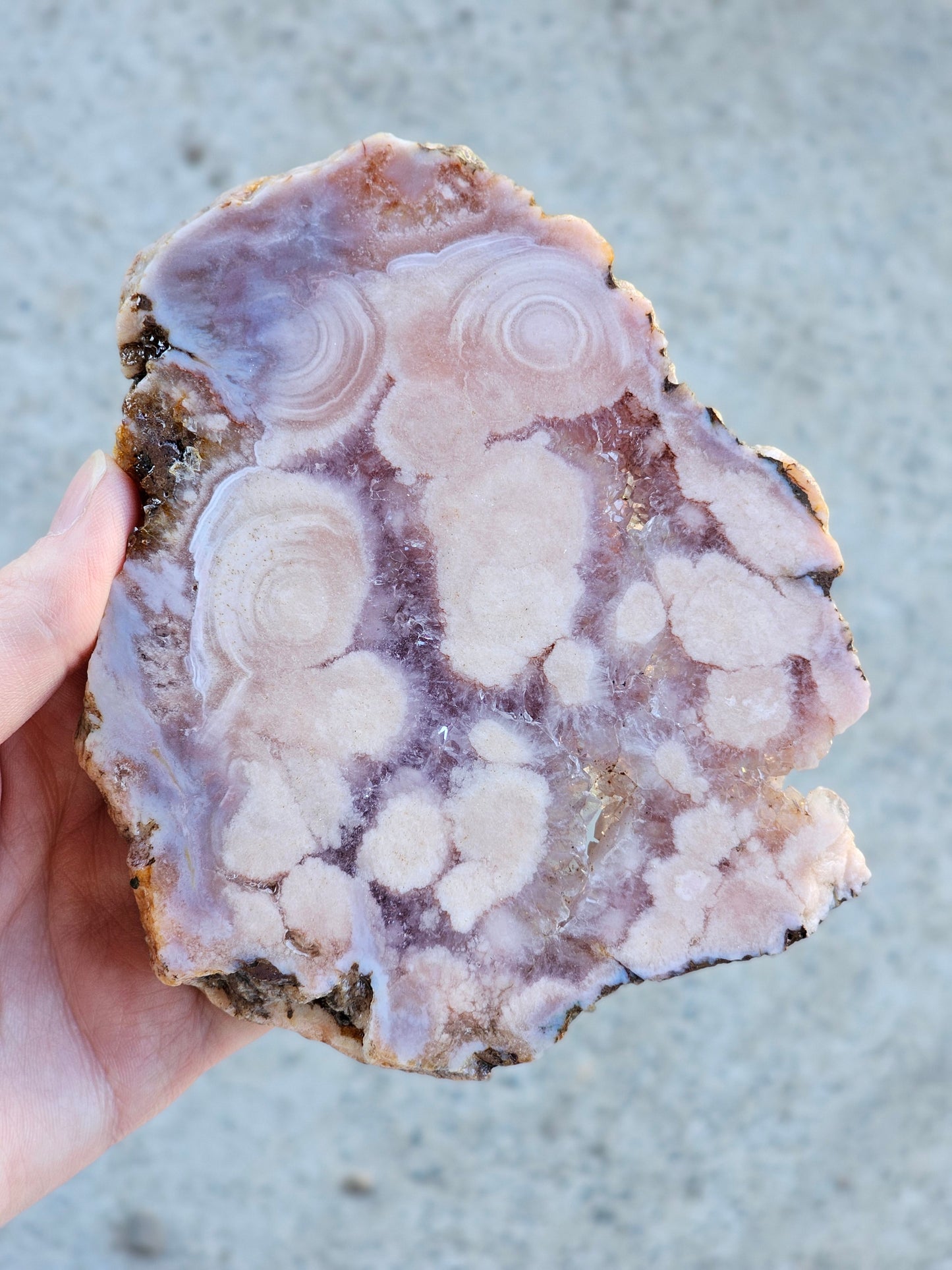 Amethyst Flower Agate Slab.