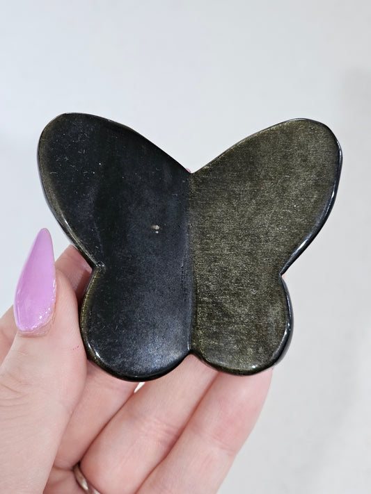 Golden Sheen Obsidian Butterfly