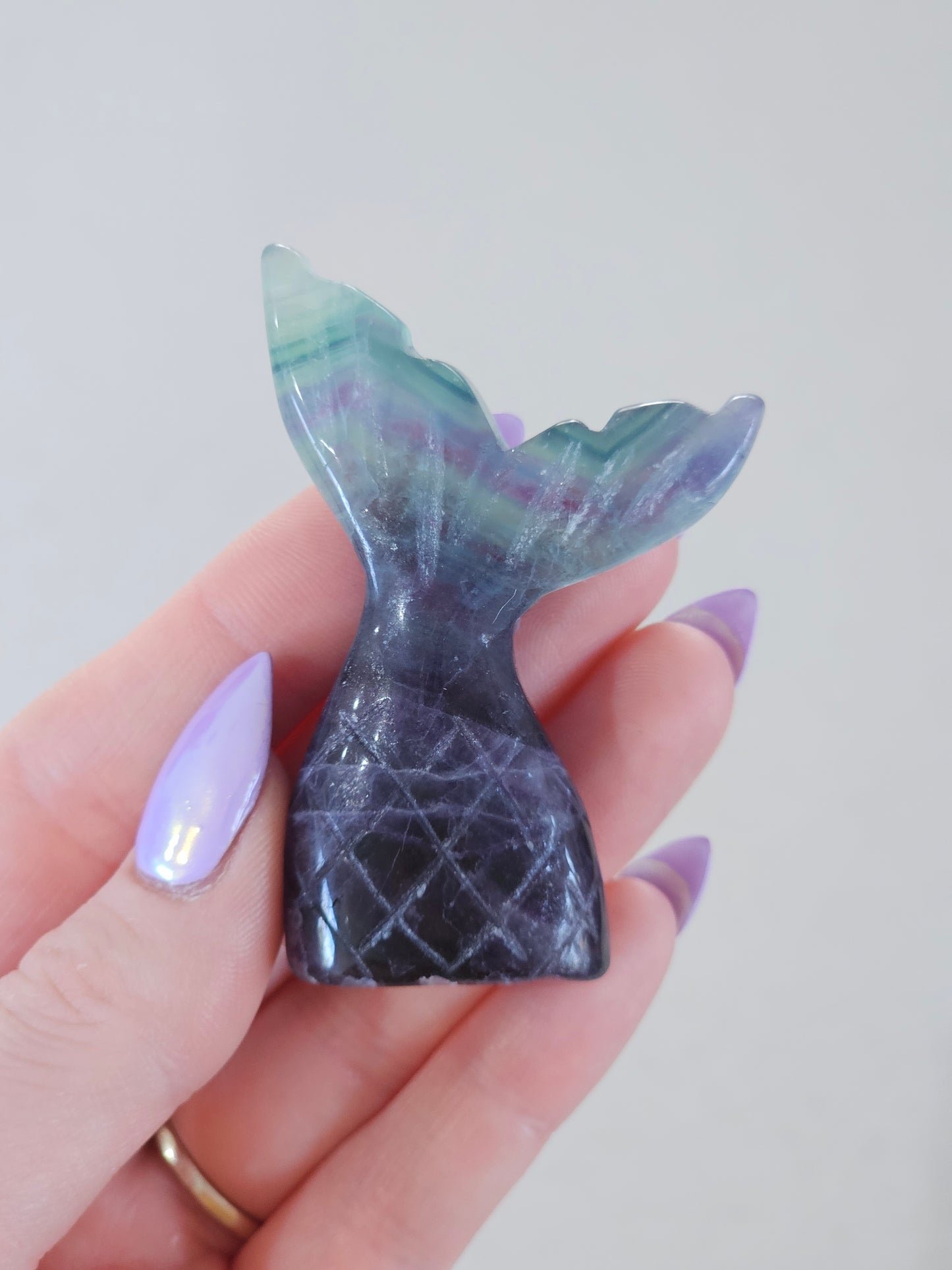 Rainbow Fluorite Mermaid Tail