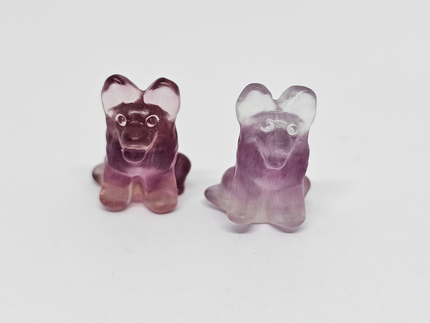 Mini Fluorite German Shepherd Carving