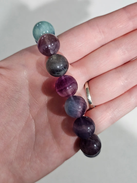 X Large Rainbow Fluorite Bracelet